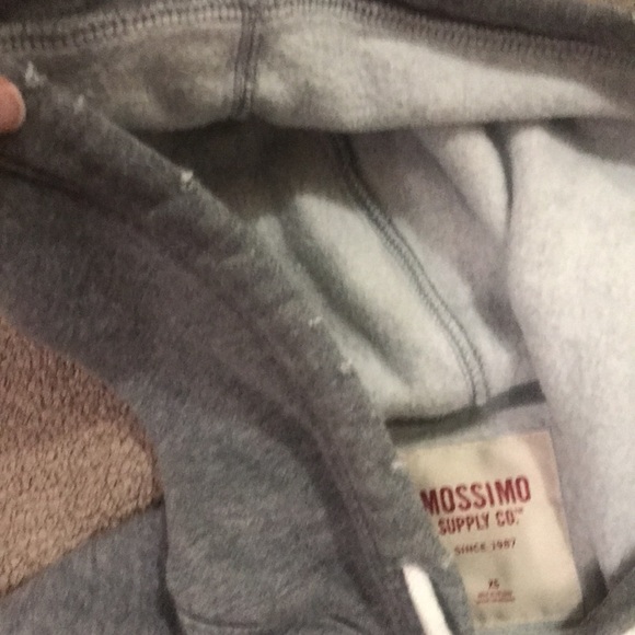 Gray distressed hooded hoodie sweatshirt - Picture 3 of 3